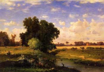 George Inness : Hackensack Meadows Sunset
